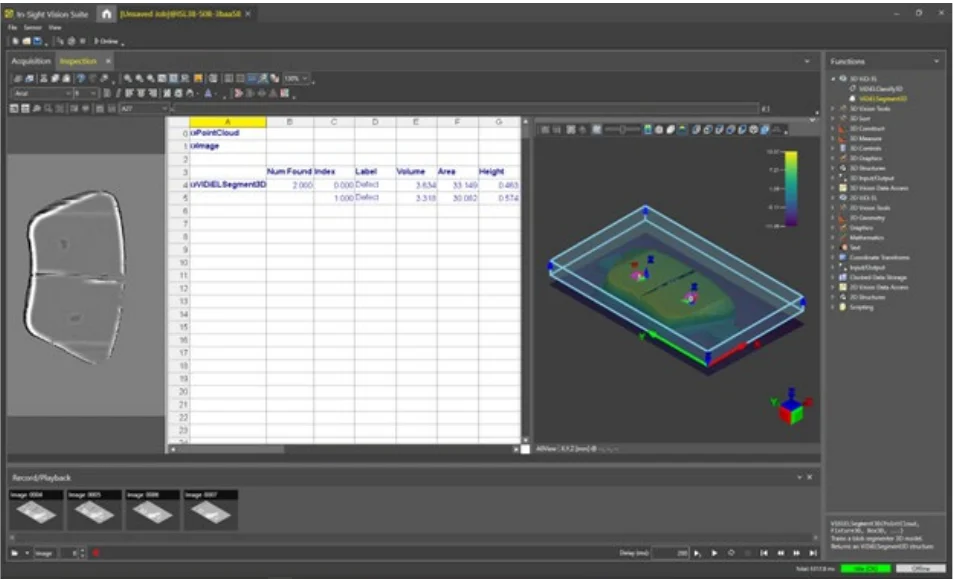 Narzędzie 3D ViDi EL Segment w In-Sight Vision Suite